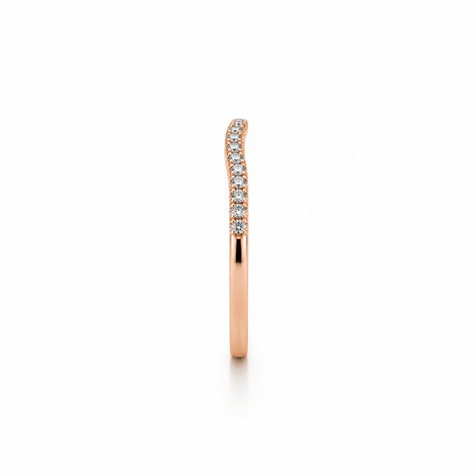 14K Wedding Curve Band Ring