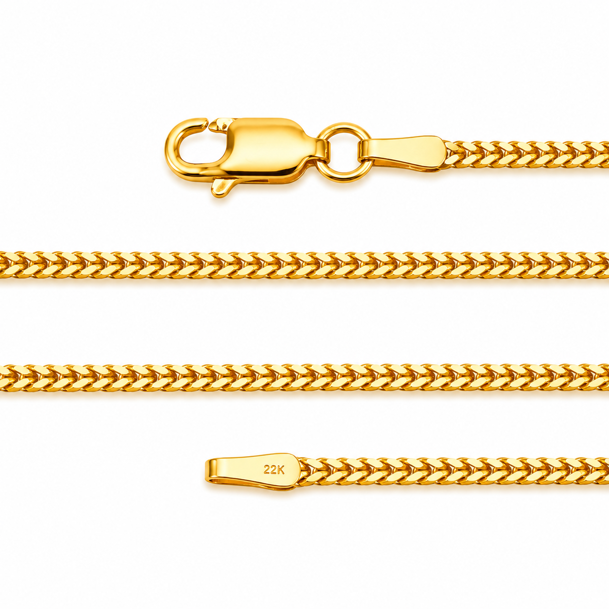 22K Thin Boxed Chain