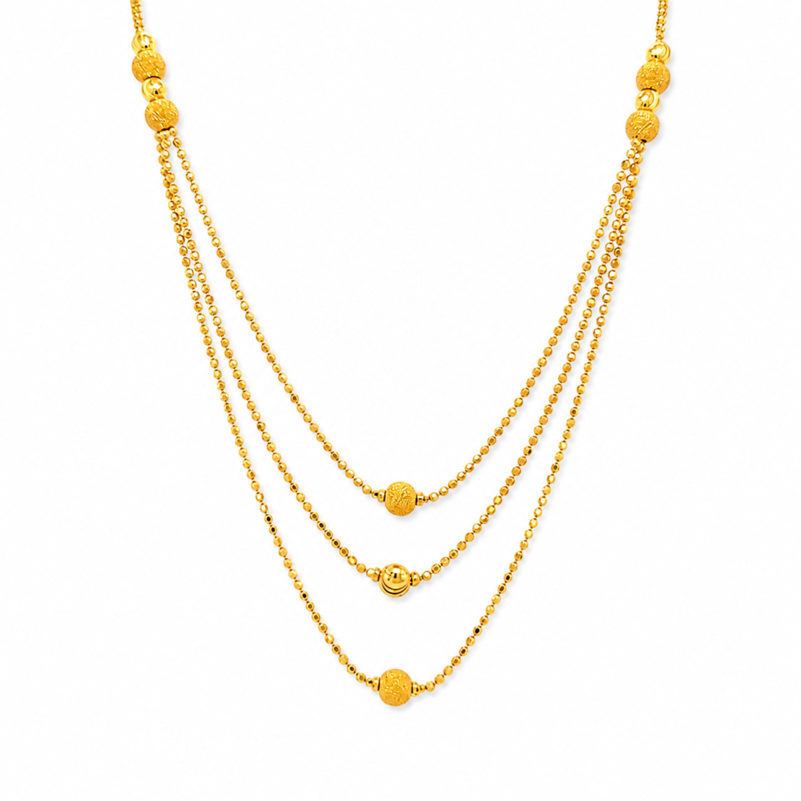 22k Layered ball Necklace