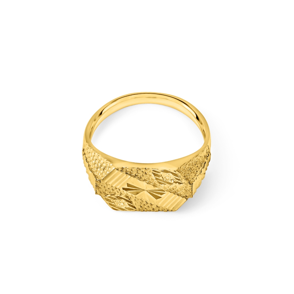 22K Men's Brick Ring