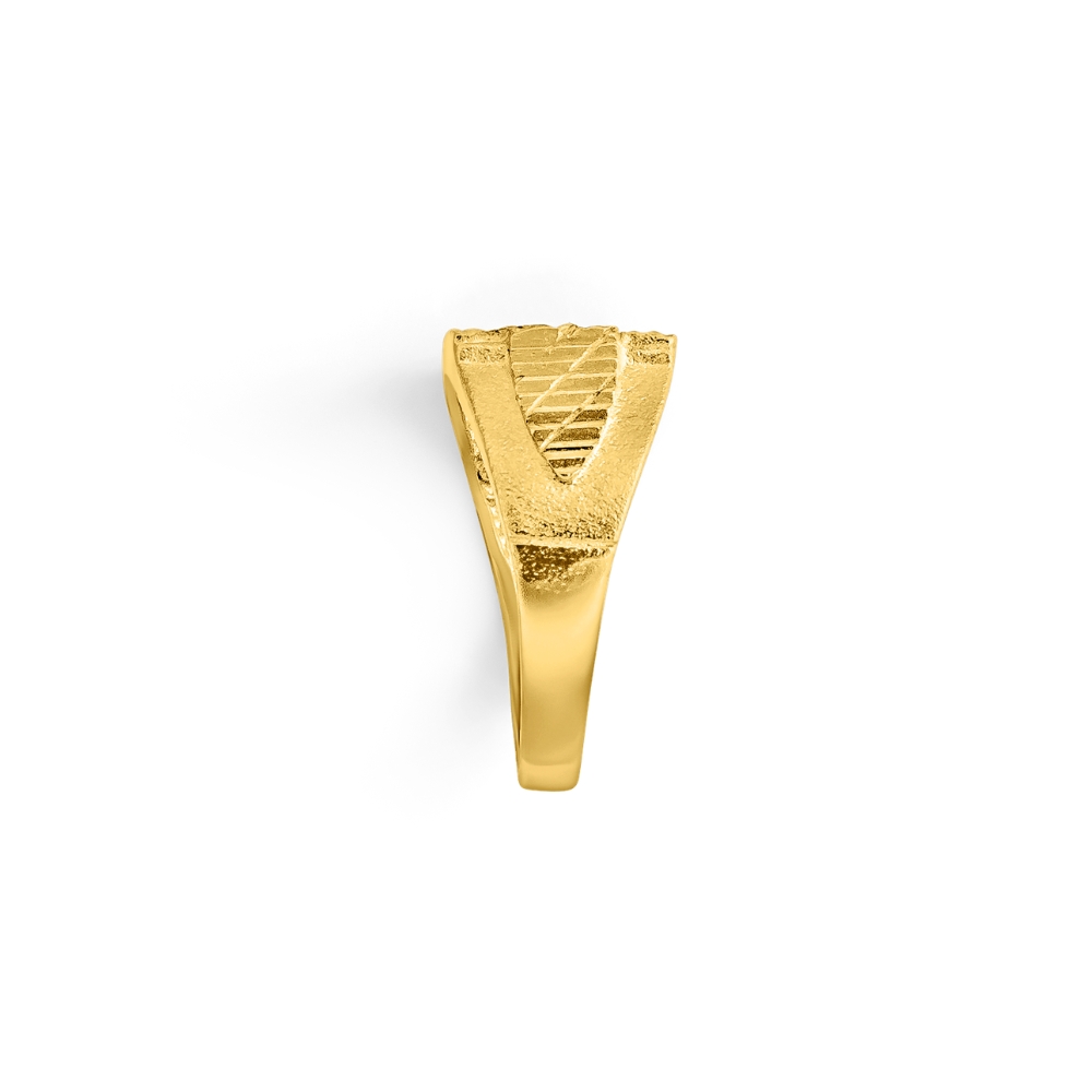 22K Men's Brick Ring