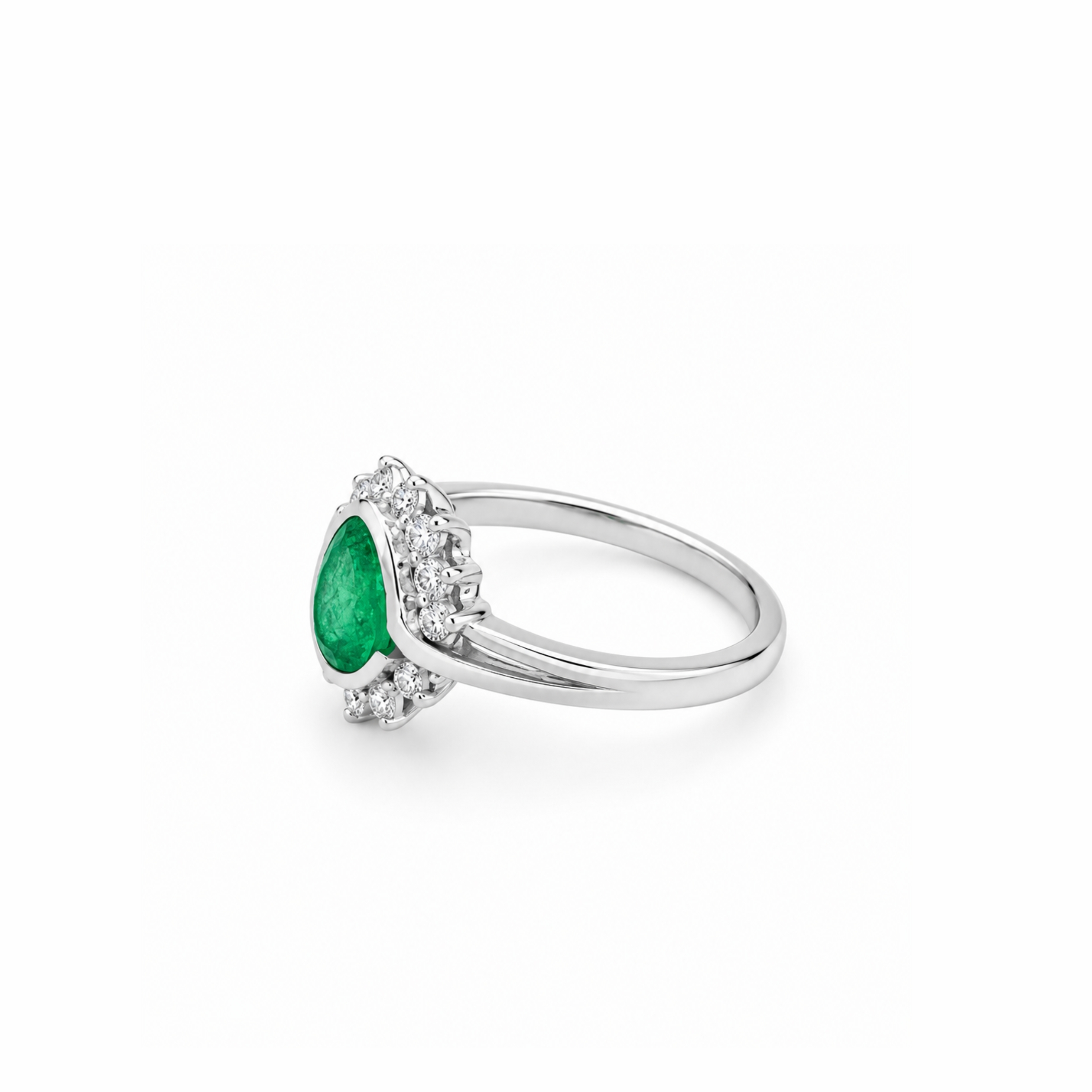 14K Emerald Diamond Ring