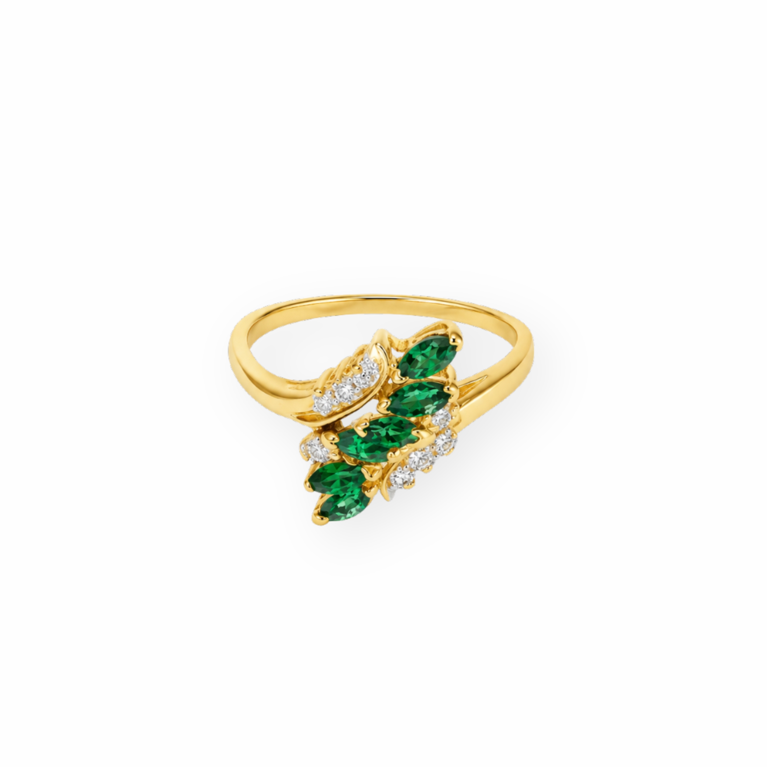 14K Emerald Diamond Ring
