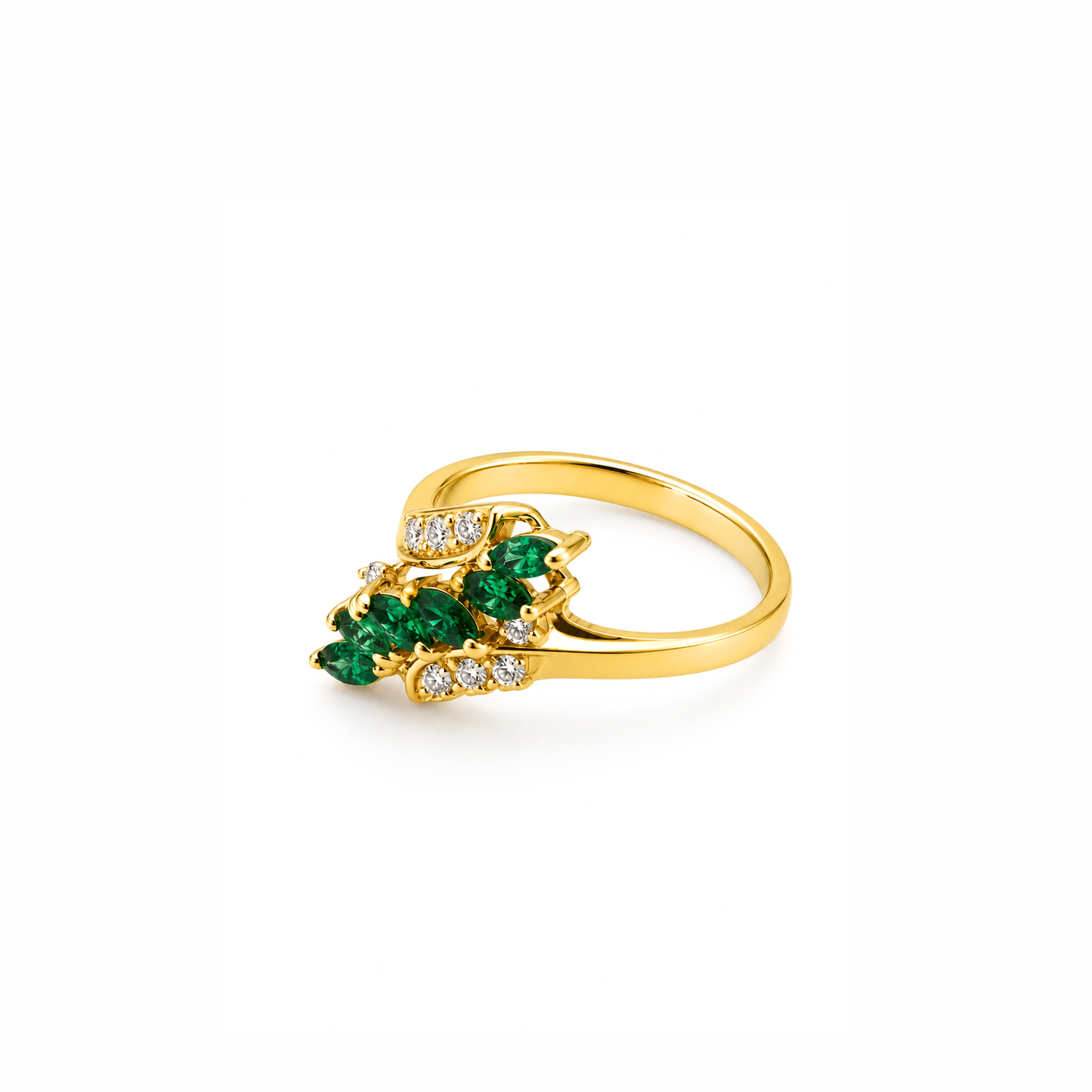 14K Emerald Diamond Ring