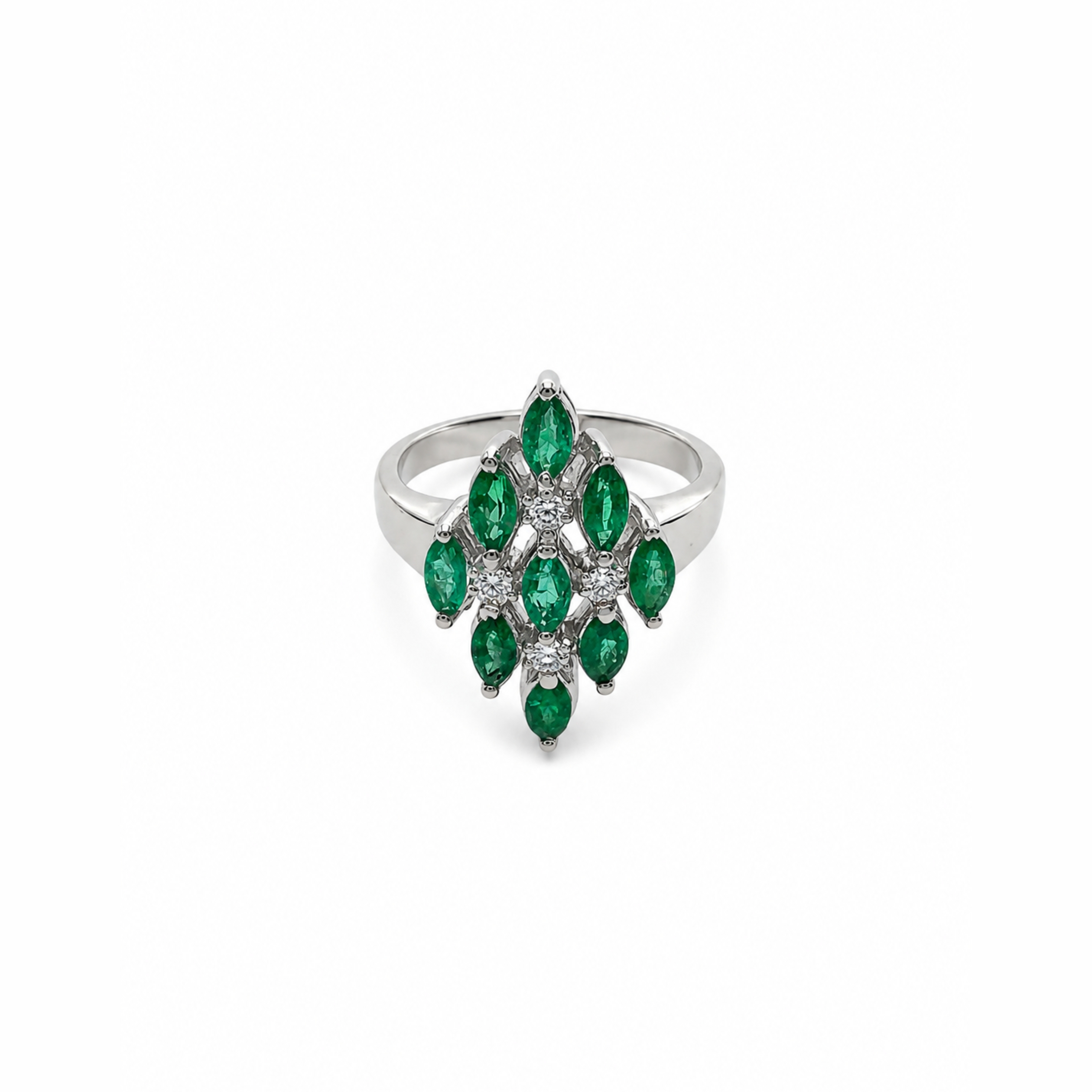 14K Emerald Diamond Ring