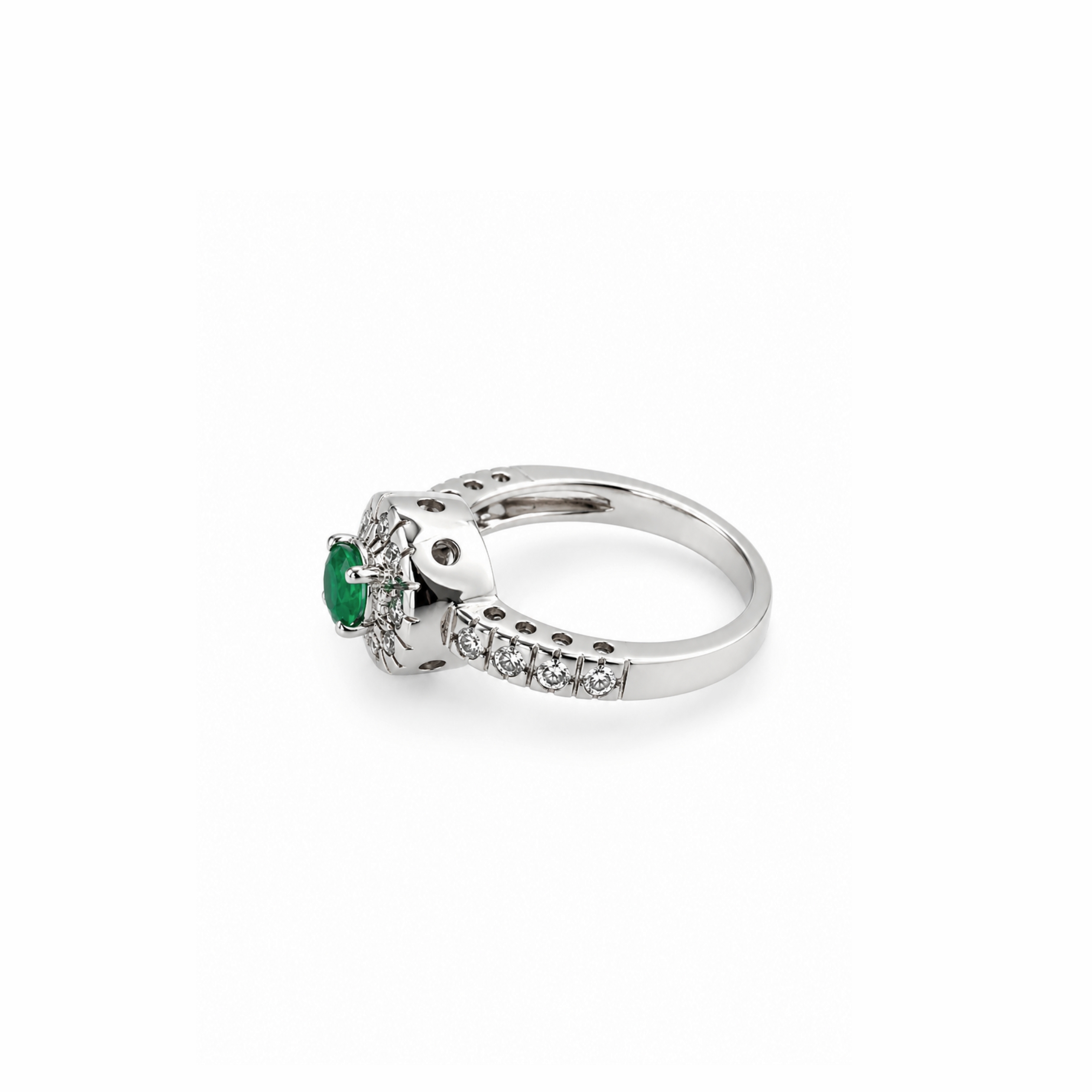 14K Emerald Diamond Ring