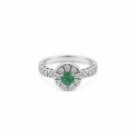 14K Emerald Diamond Ring