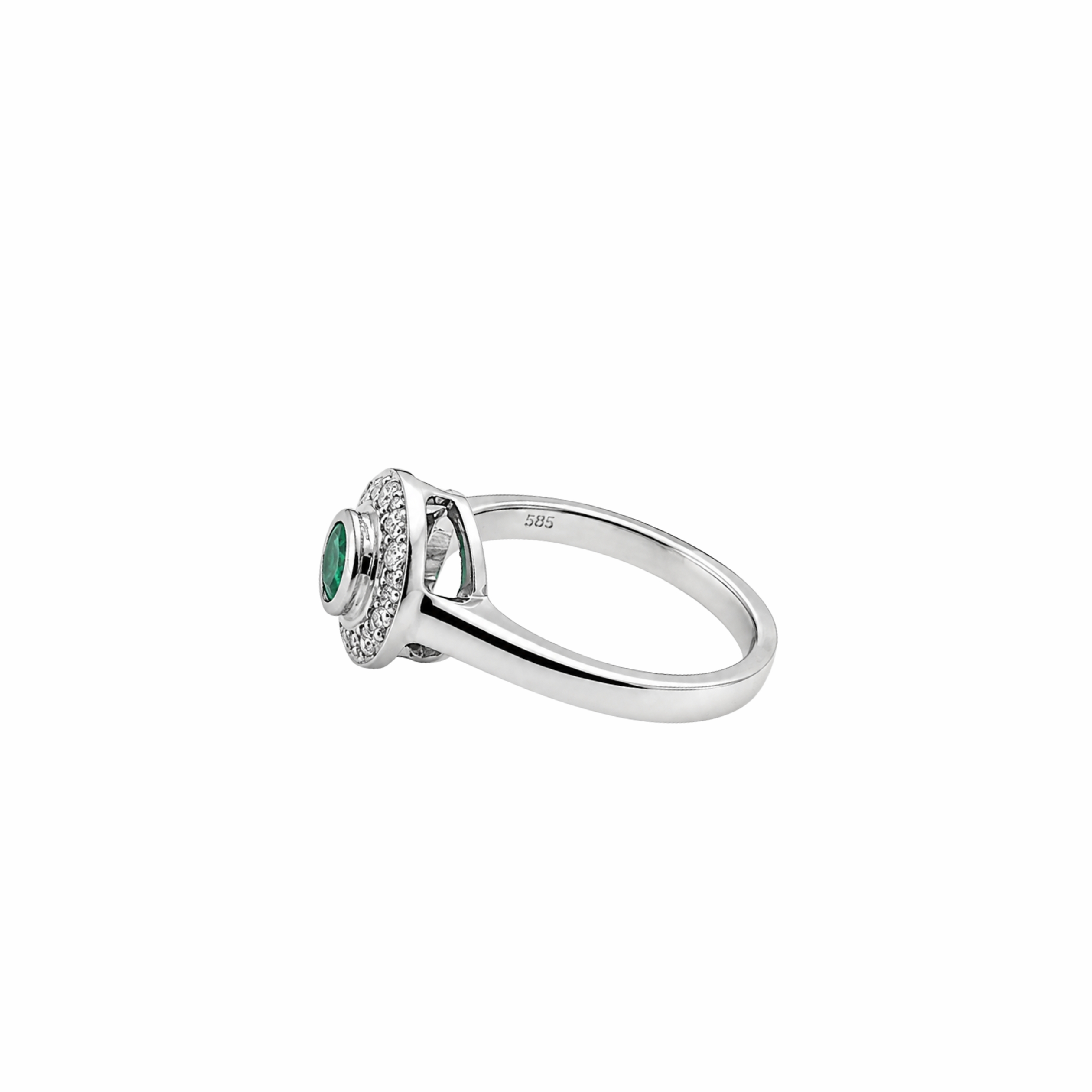 14K Emerald Diamond Ring