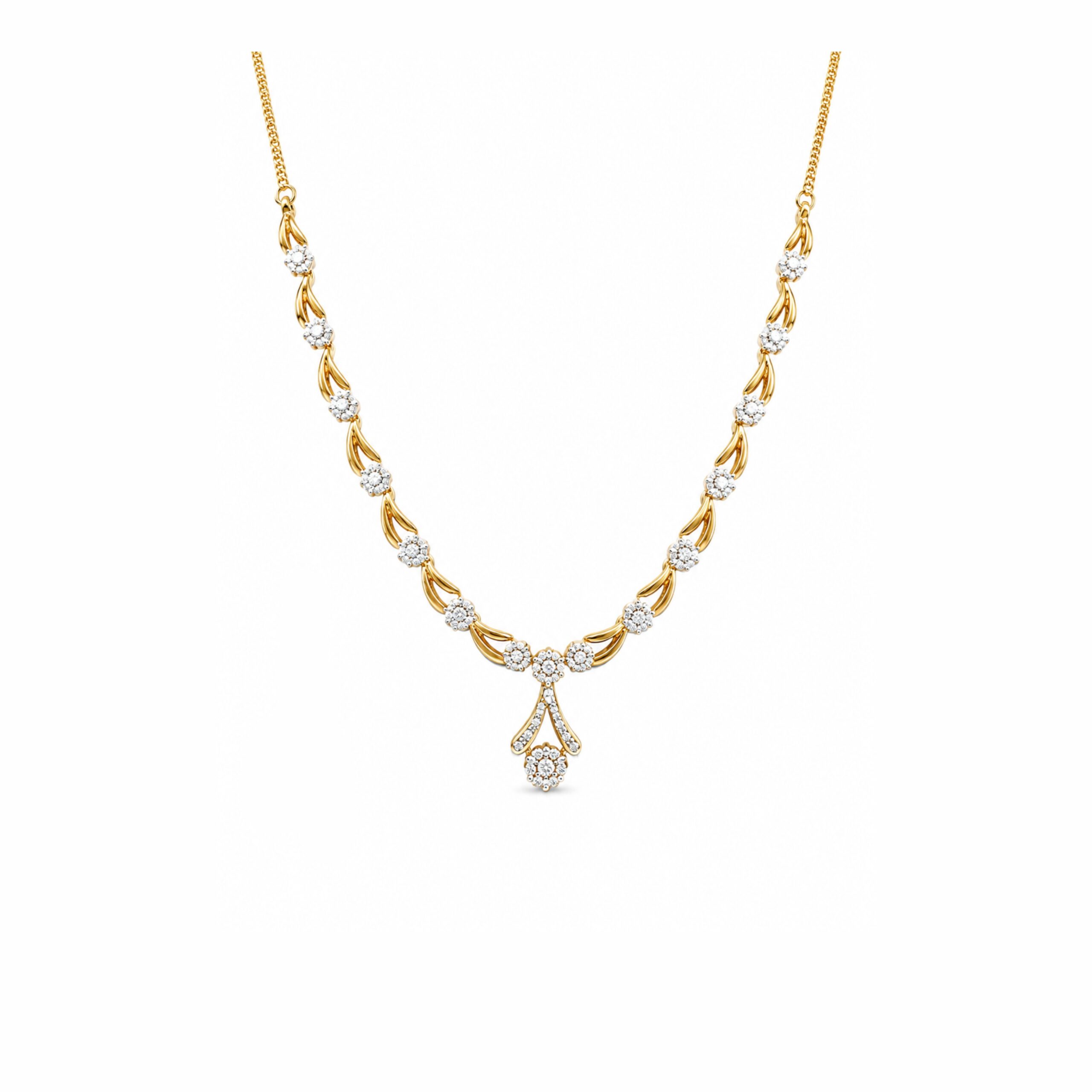 18K Diamond Floral Necklace