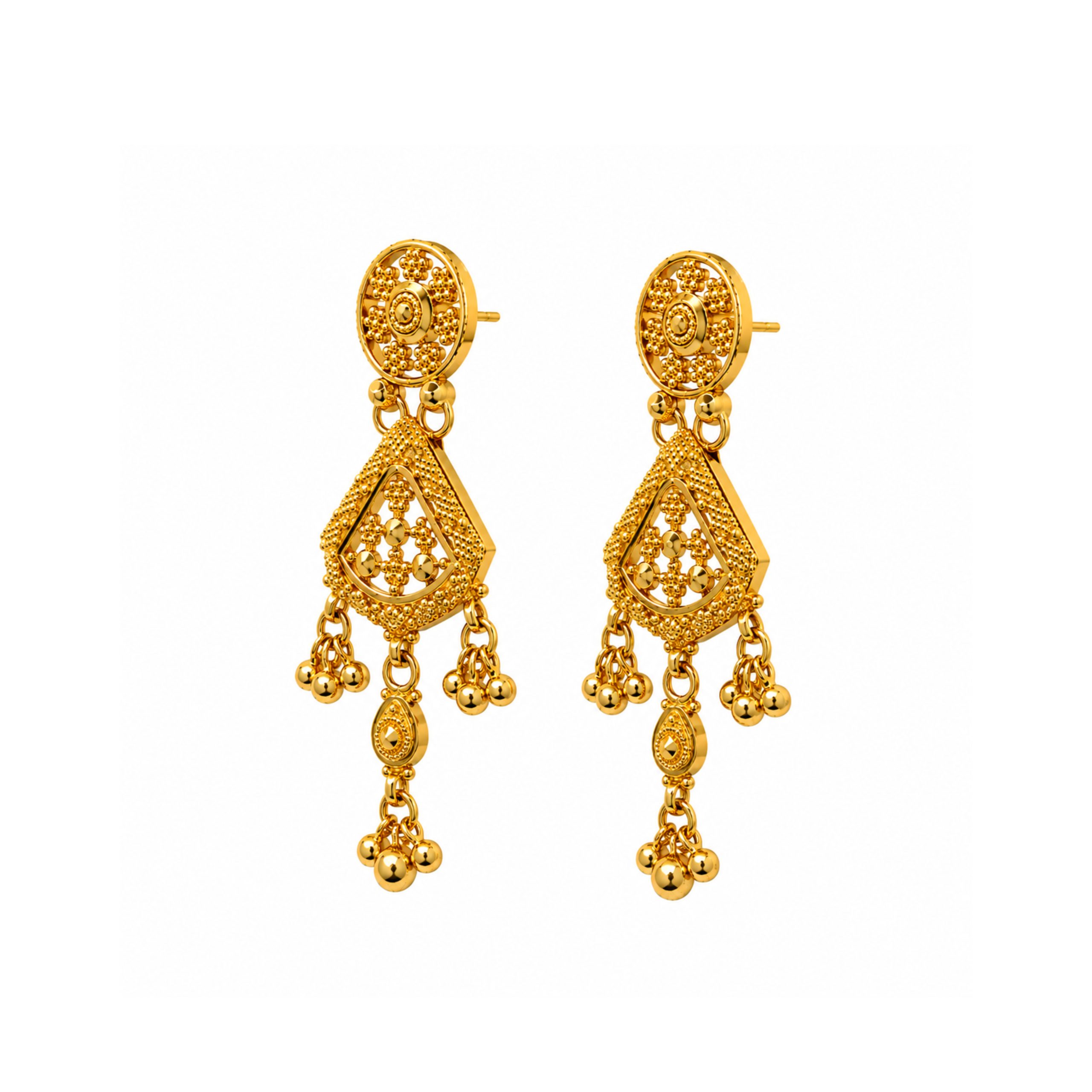 22k Bridal Dangling Earring