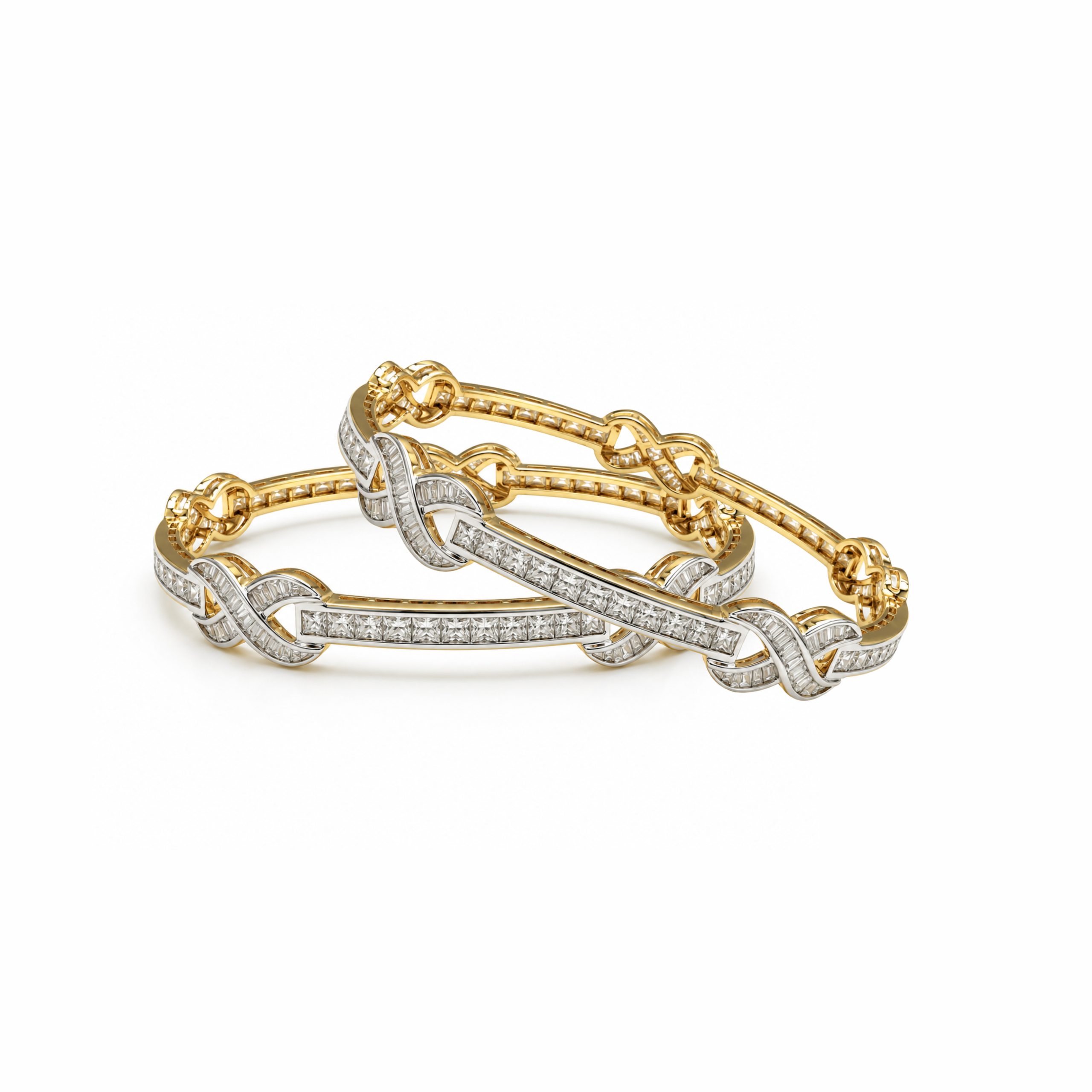 14K Diamond Bangle