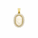 18K White Coral Ganesh Diamond Pendant