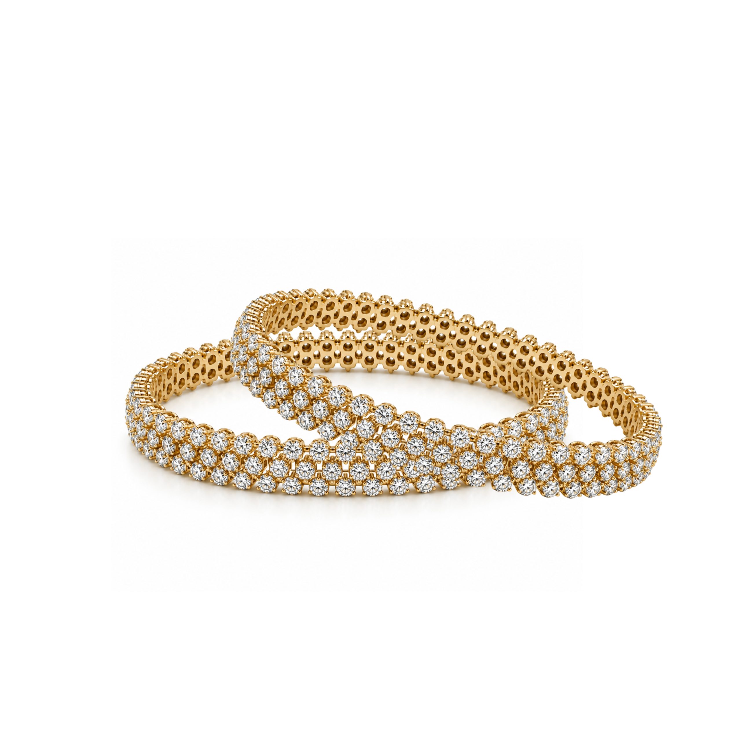 14K Diamond Bangle