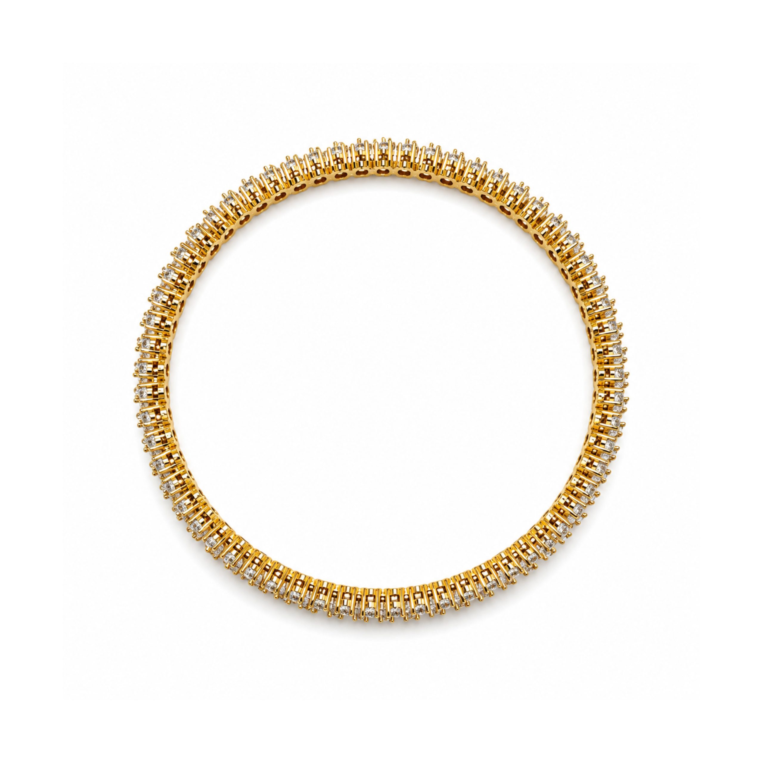 14K Diamond Bangle