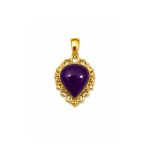 24K Handmade Purple Stone Pendant