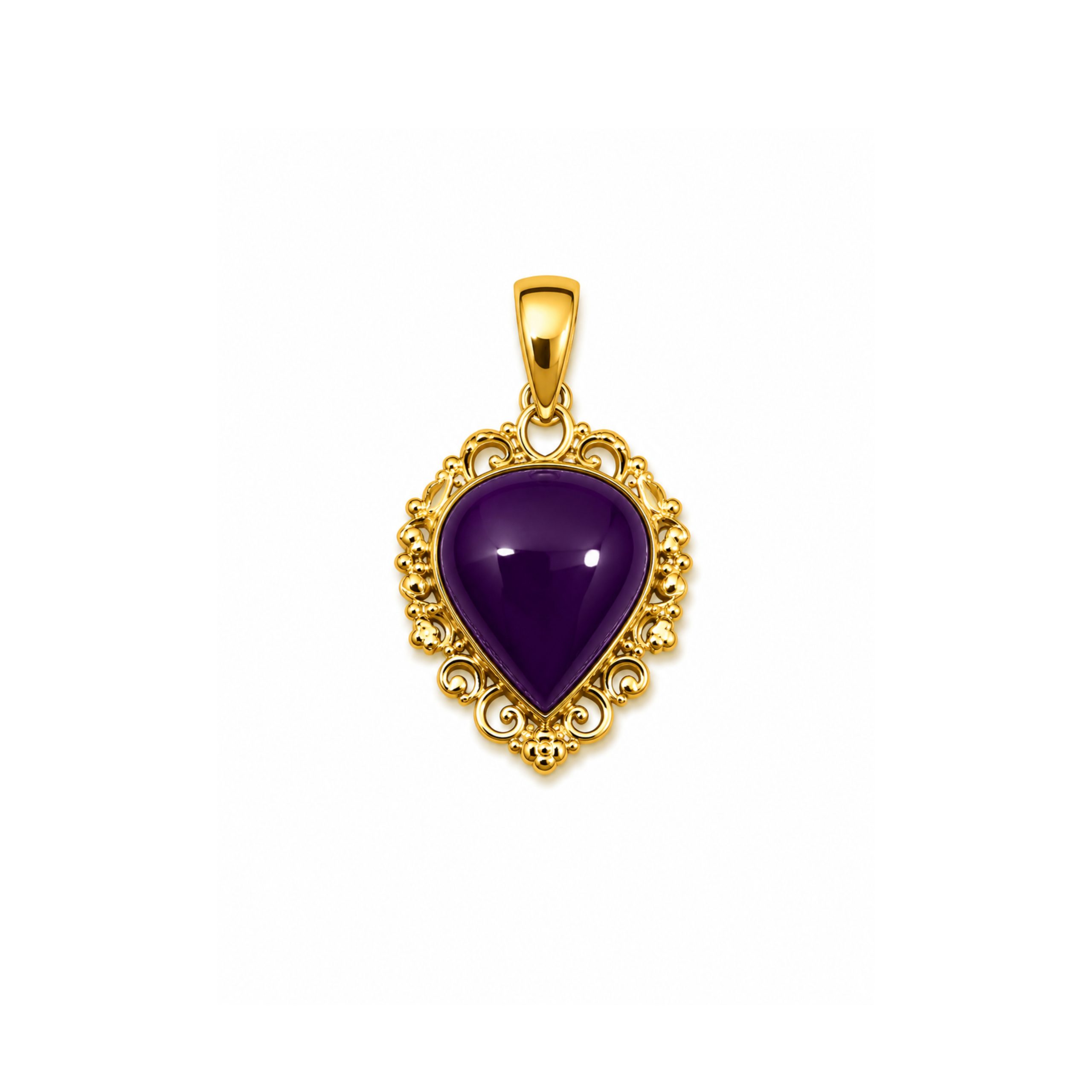 24K Handmade Purple Stone Pendant