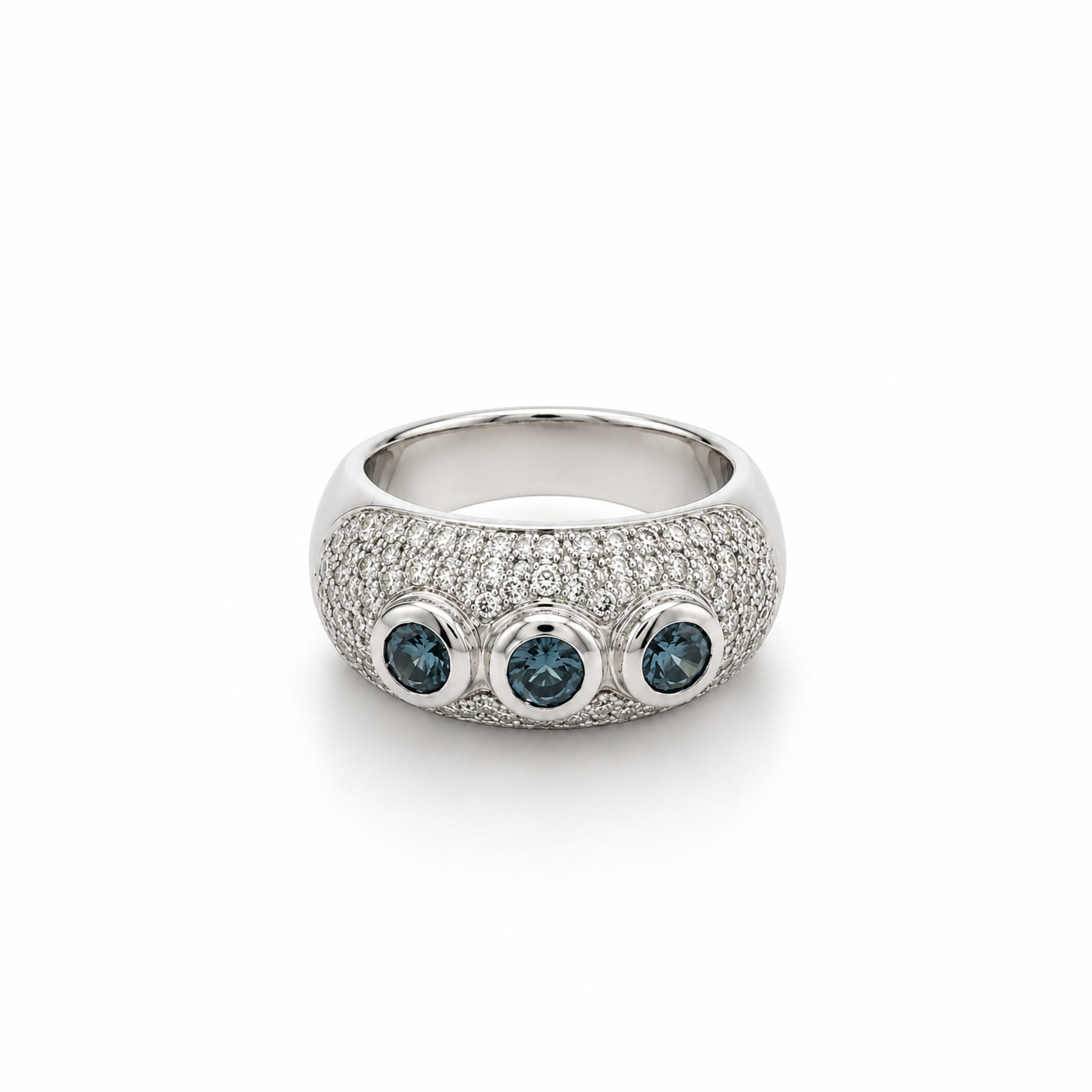14K Blue Diamond Ring