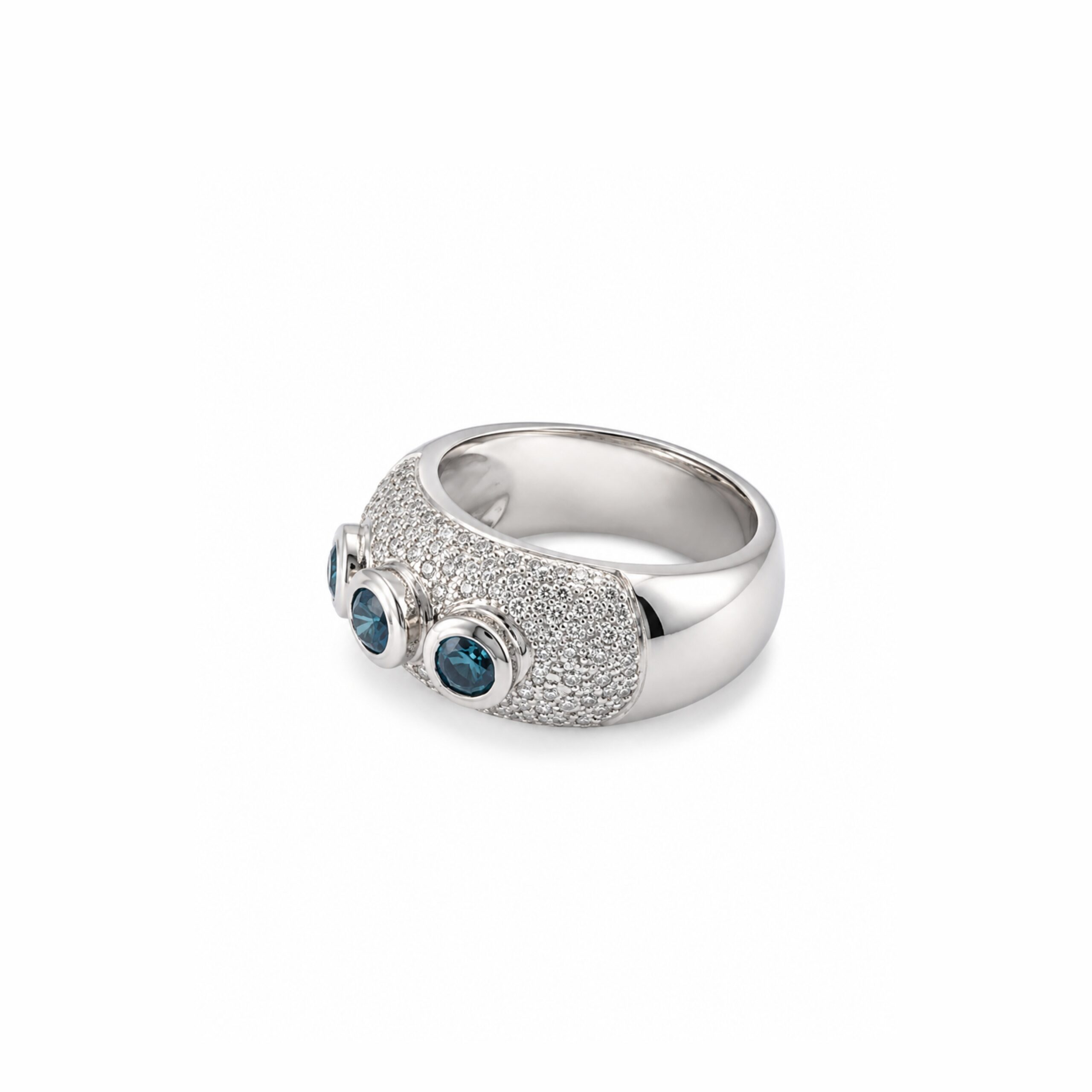 14K Blue Diamond Ring
