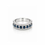10K Blue Sapphire Diamond Ring