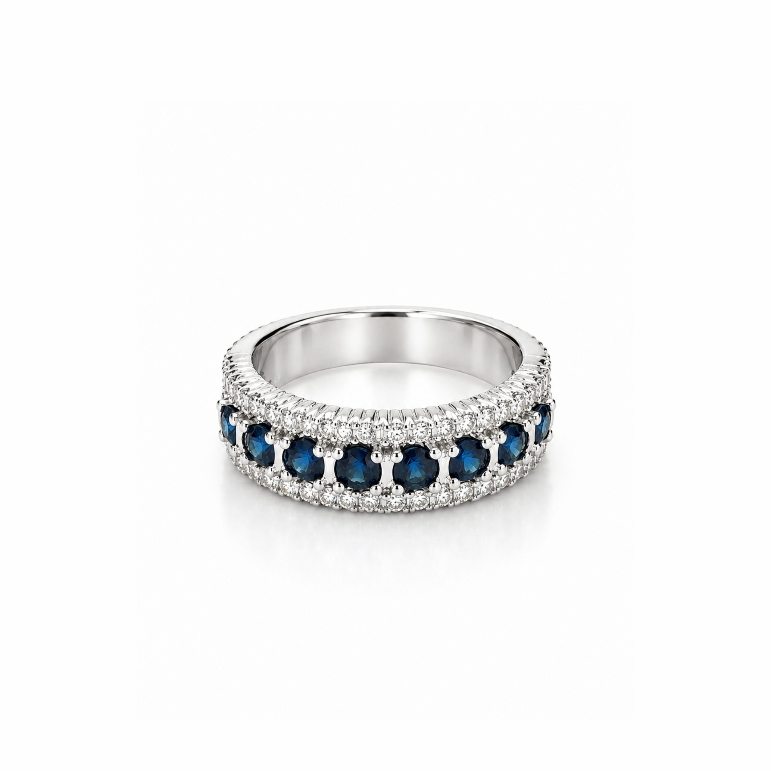 10K Blue Sapphire Diamond Ring