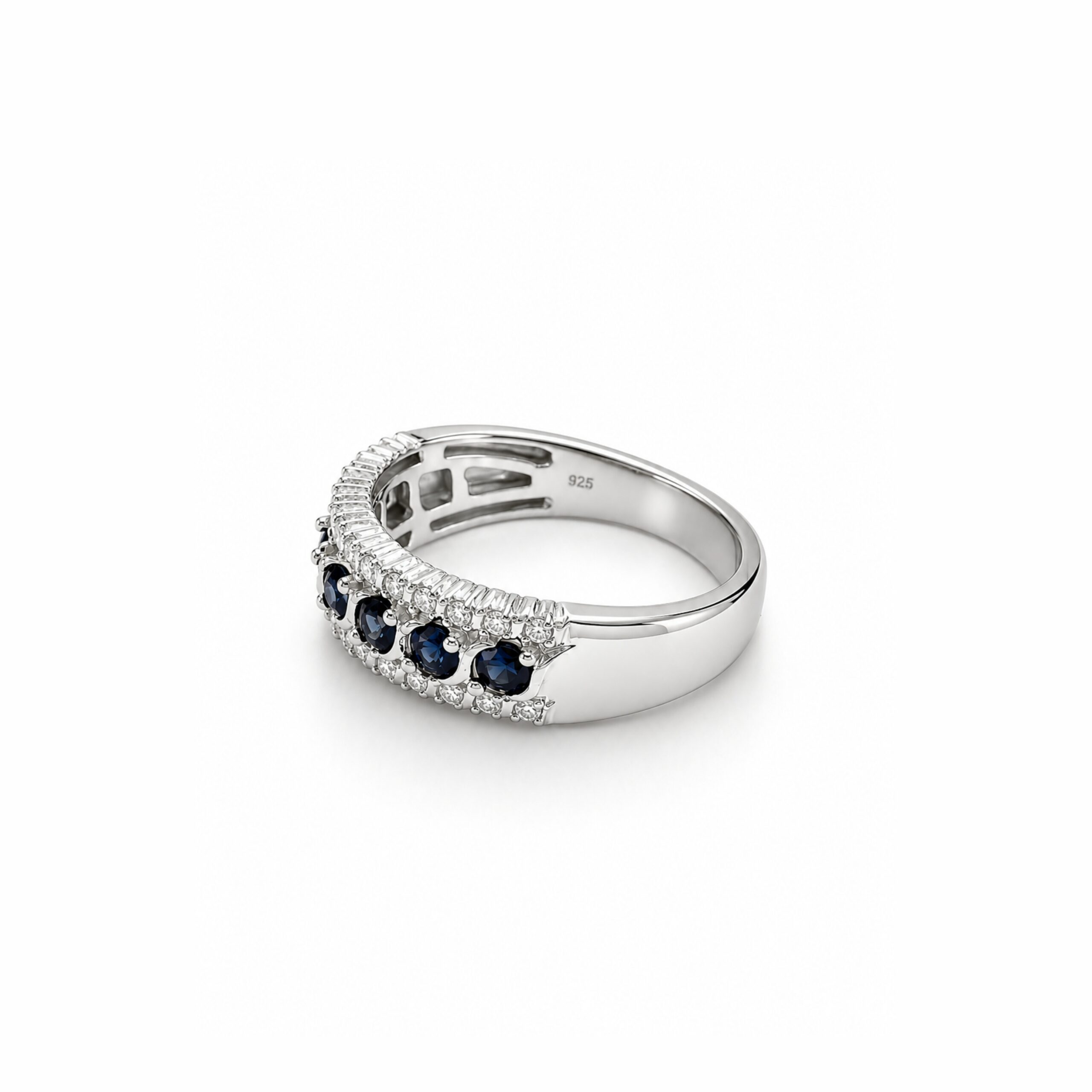 10K Blue Sapphire Diamond Ring