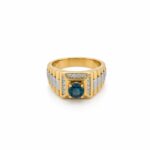14K Blue Diamond Men's Ring