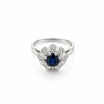 14K Blue Diamond Ring
