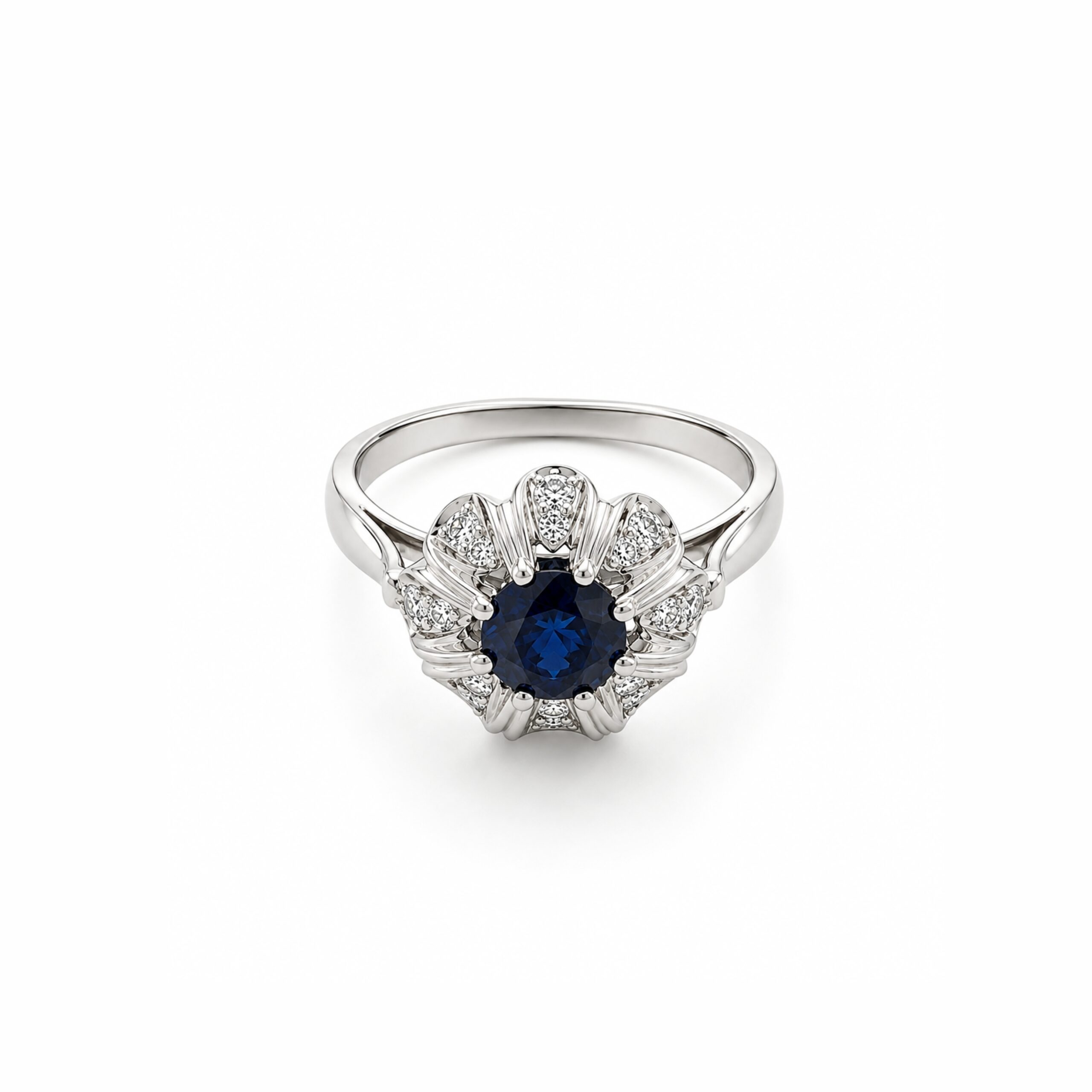 14K Blue Diamond Ring