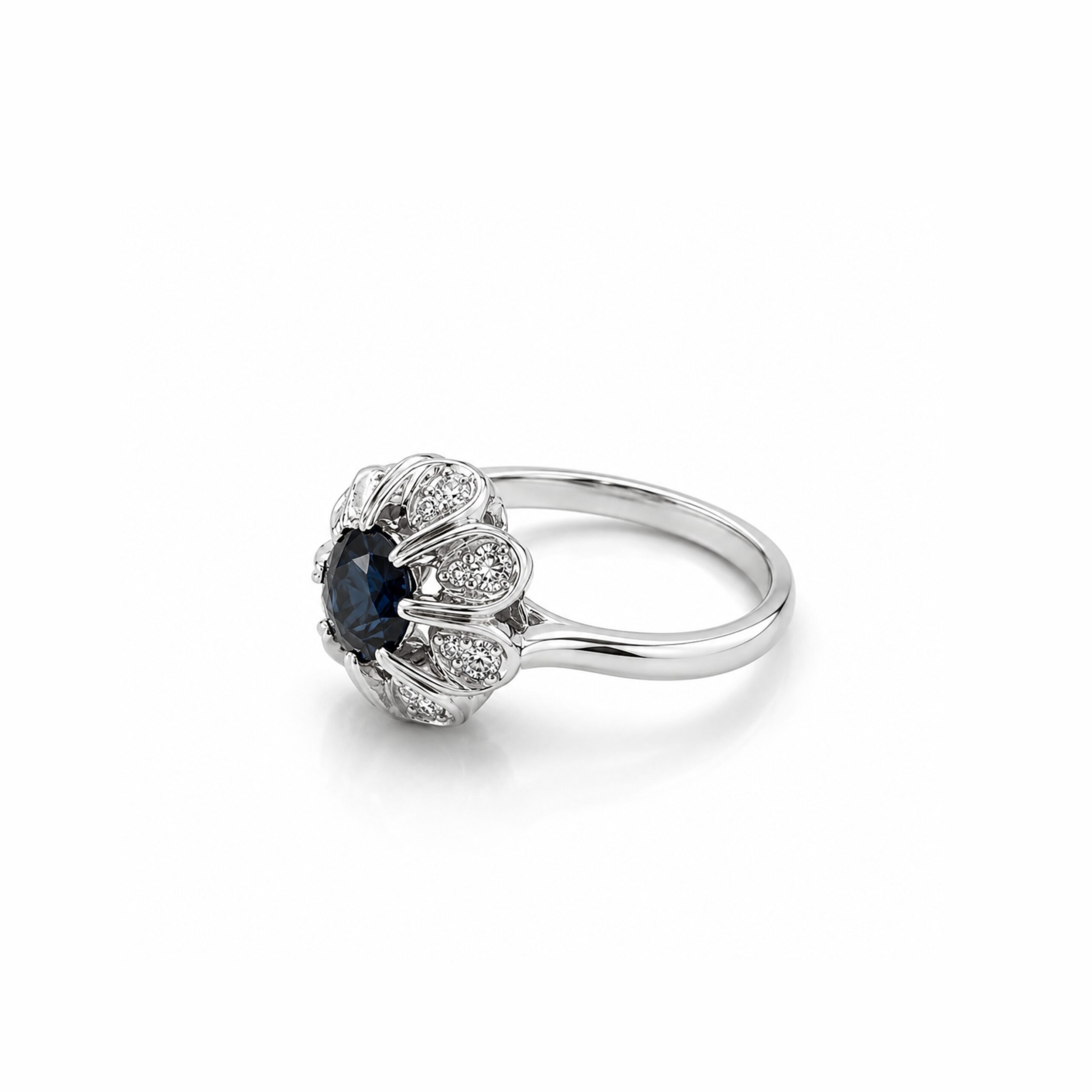 14K Blue Diamond Ring