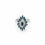 14K Blue Diamond Ring