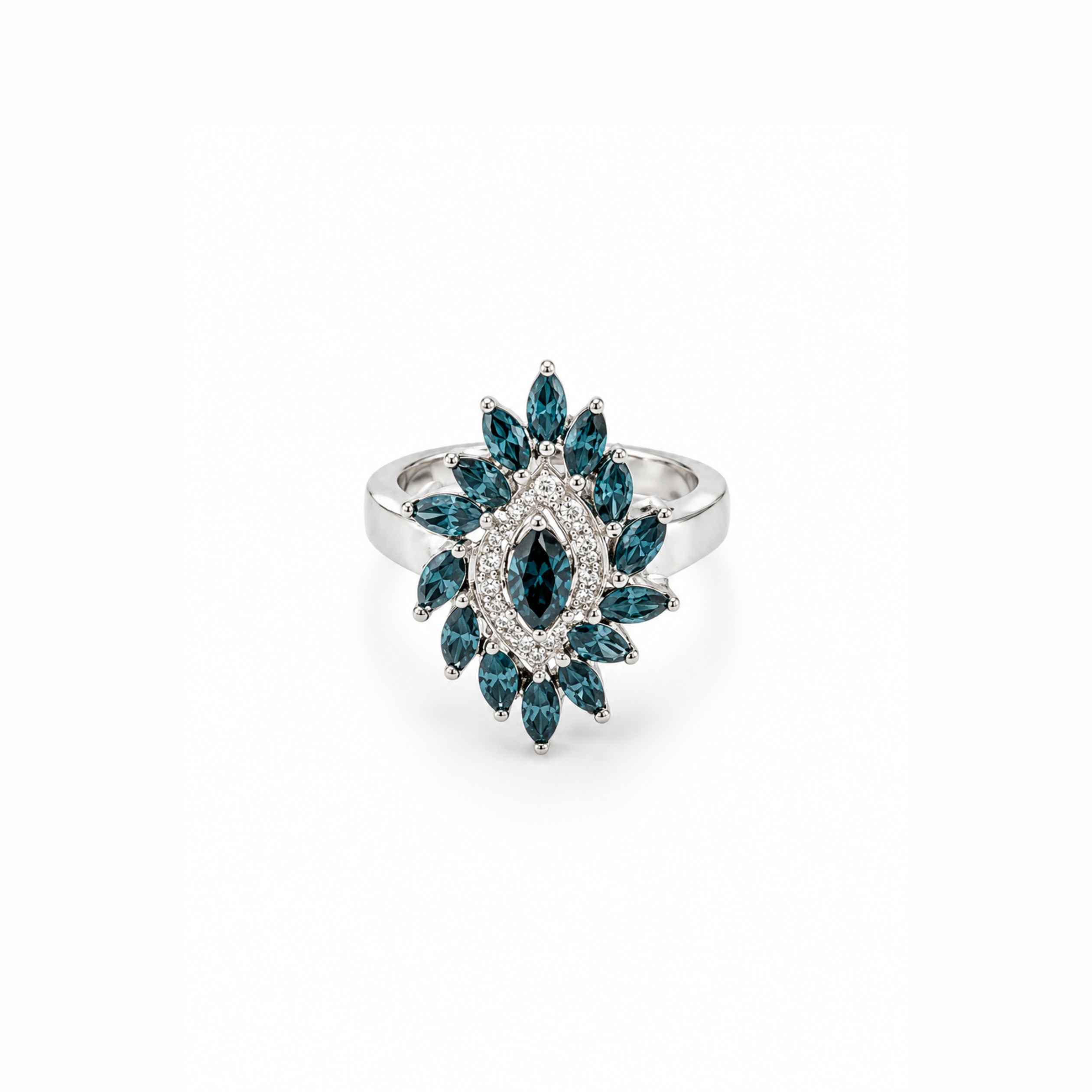 14K Blue Diamond Ring