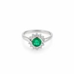 14K Emerald Diamond Ring