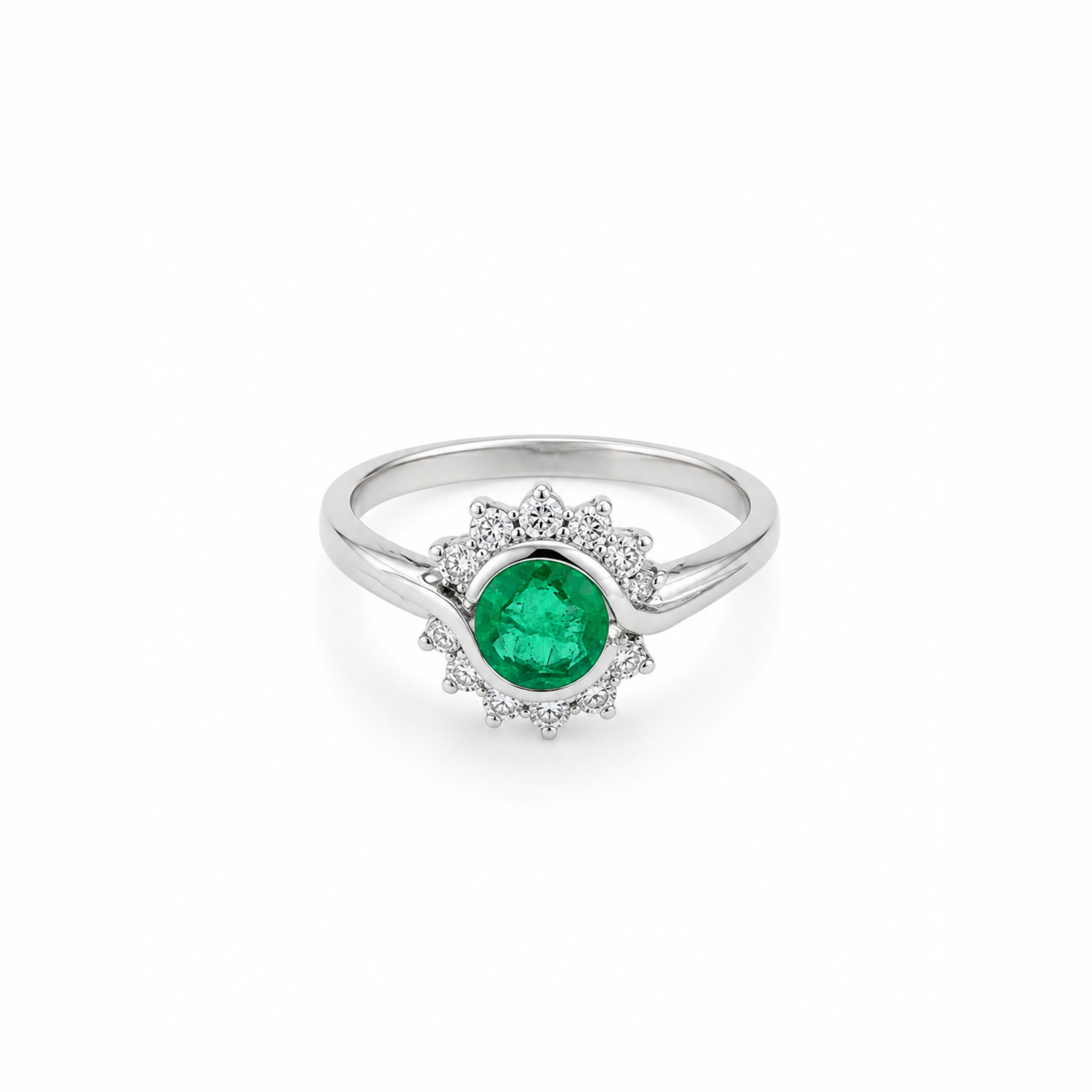 14K Emerald Diamond Ring
