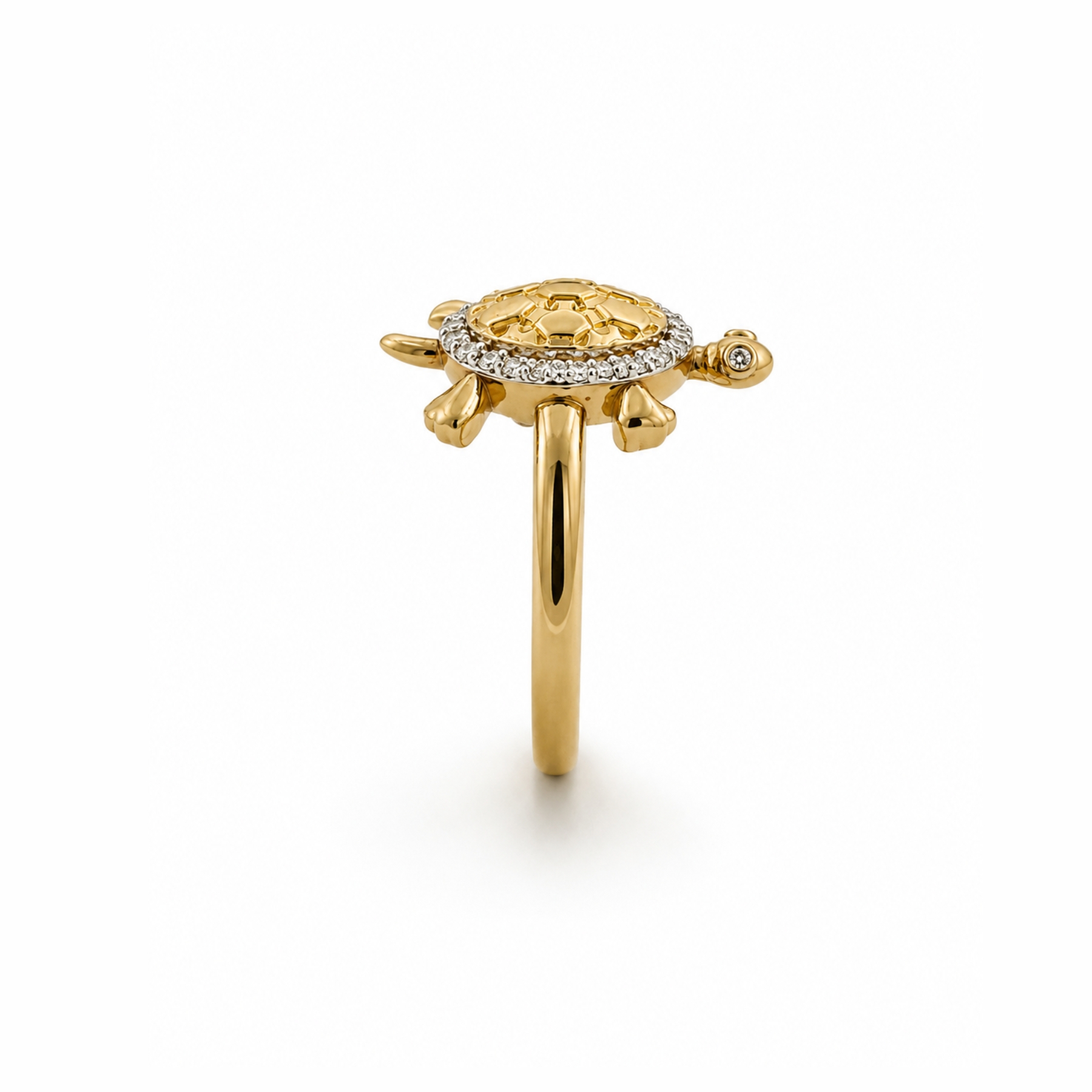18K Turtle Diamond Ring