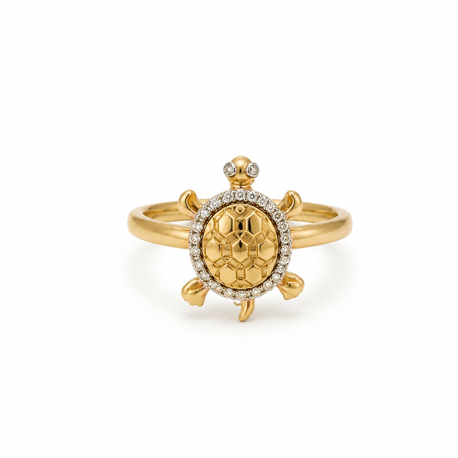 18K Turtle Diamond Ring