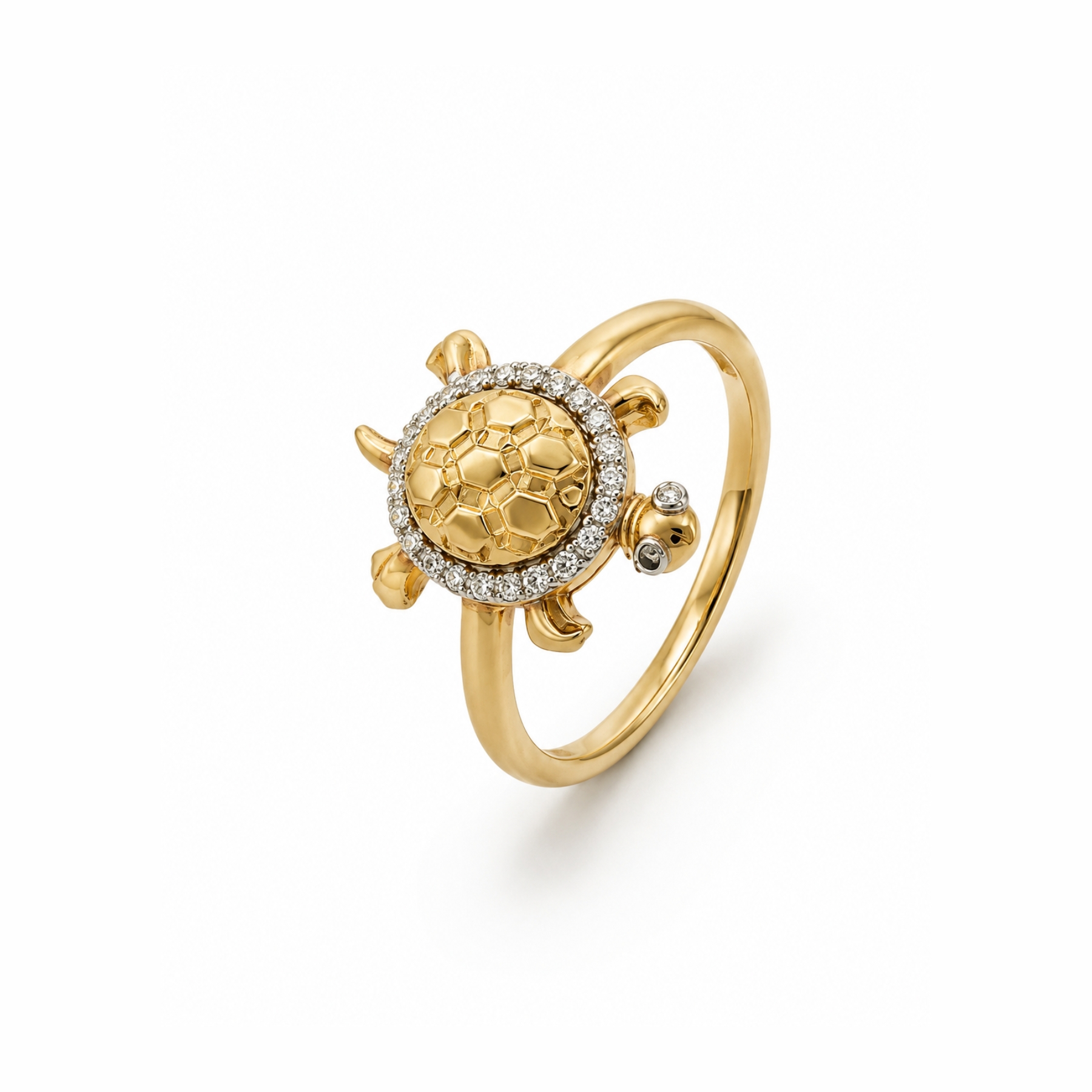 18K Turtle Diamond Ring