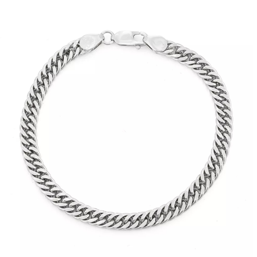 Silver Classic Double Link Bracelete