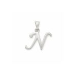 Silver Initial Pendant "N"