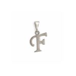 Silver Initial Pendant "F"