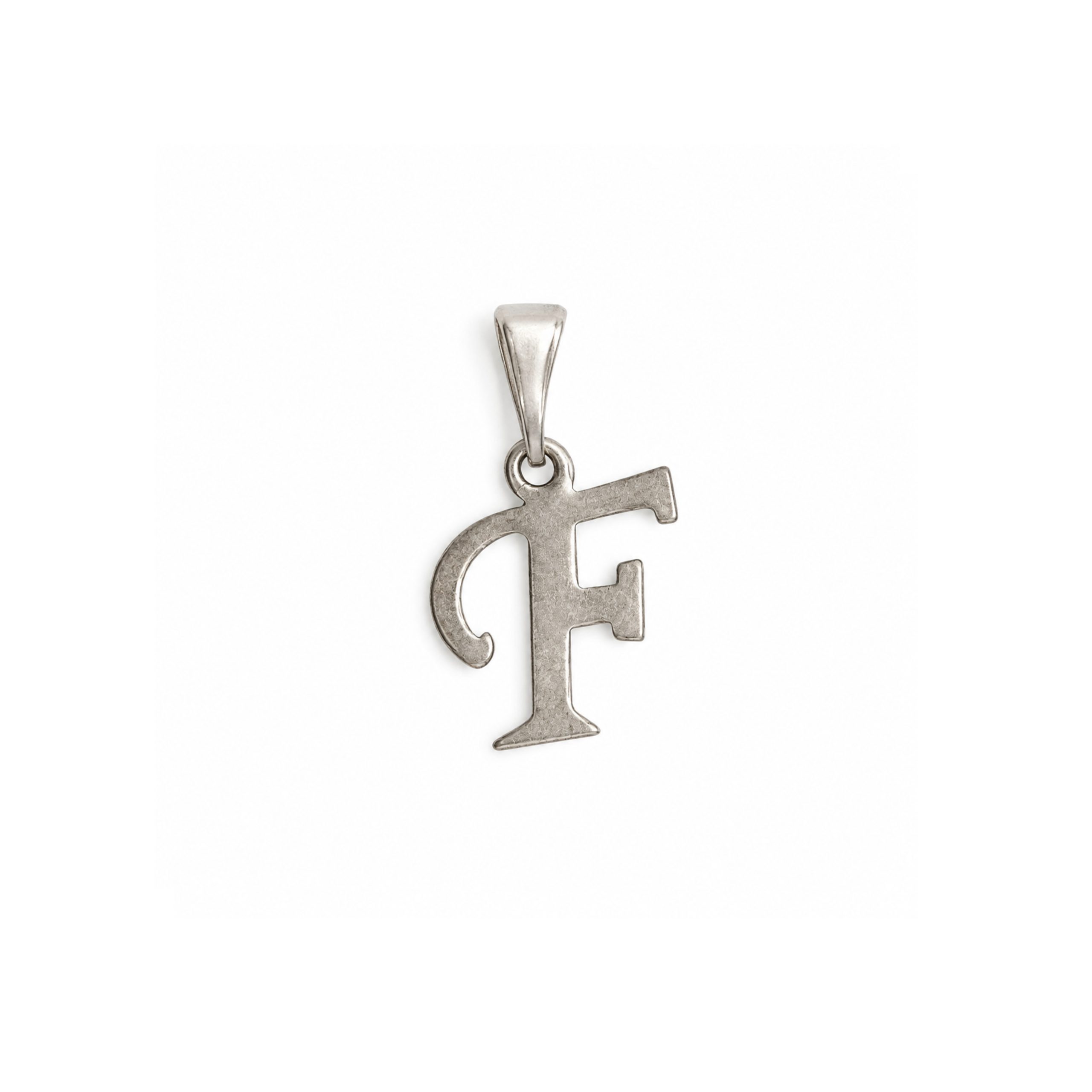 Silver Initial Pendant "F"