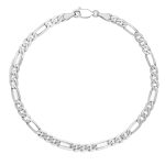 Silver Classic Figaro Link Bracelet (Wide)