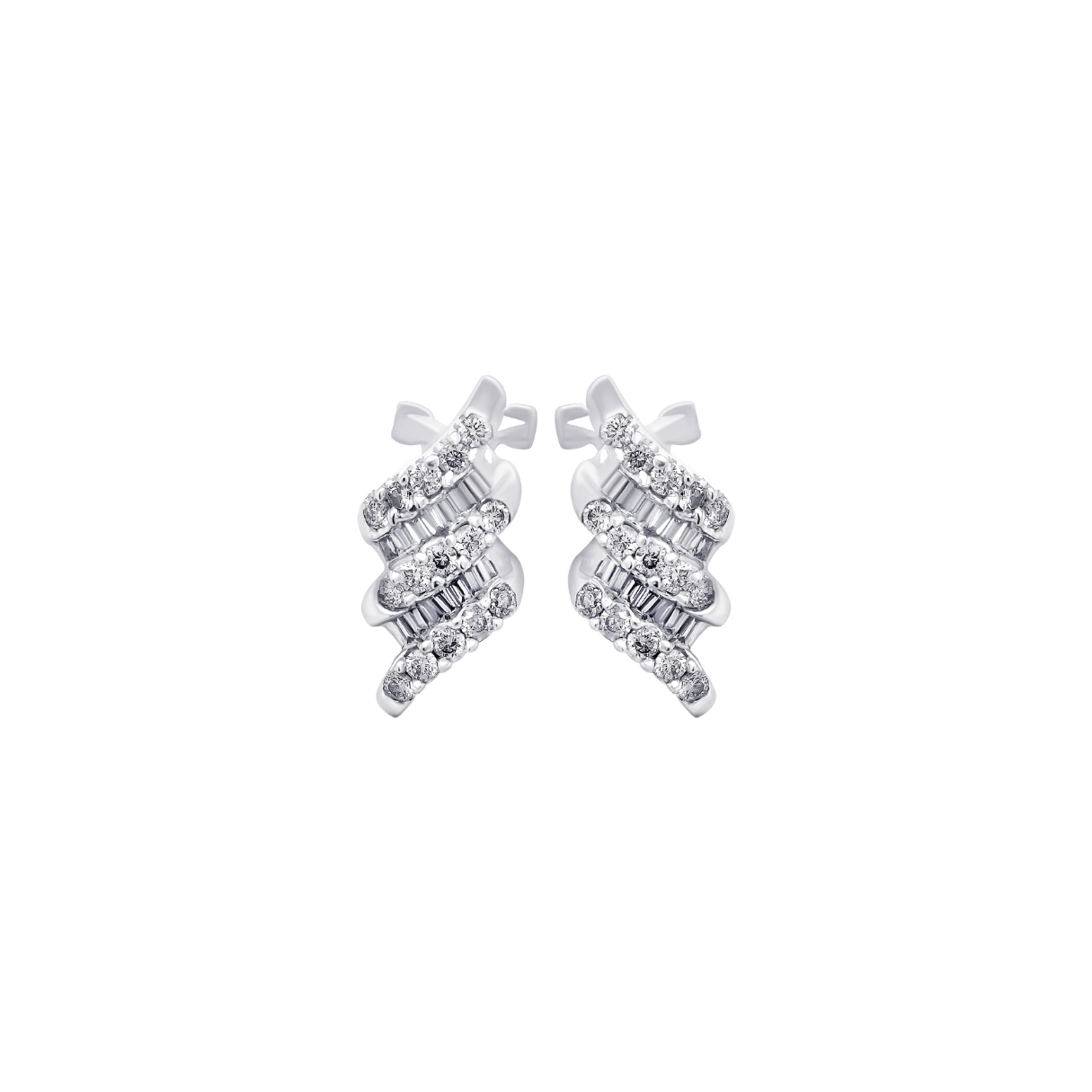 14K WG Knot Earring