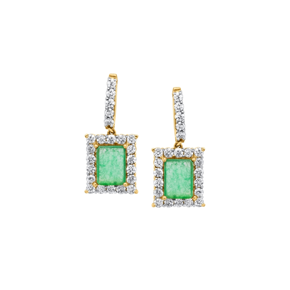 14K Jade LG Diamond Earrings