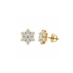 14K YG Flower Earring