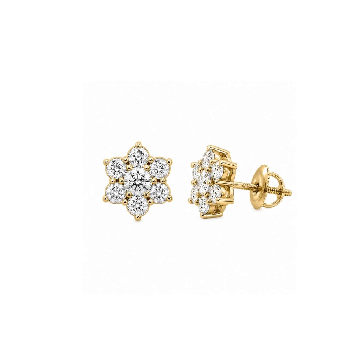 14K YG Flower Earring