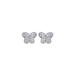 14K White Gold Butterfly Earring