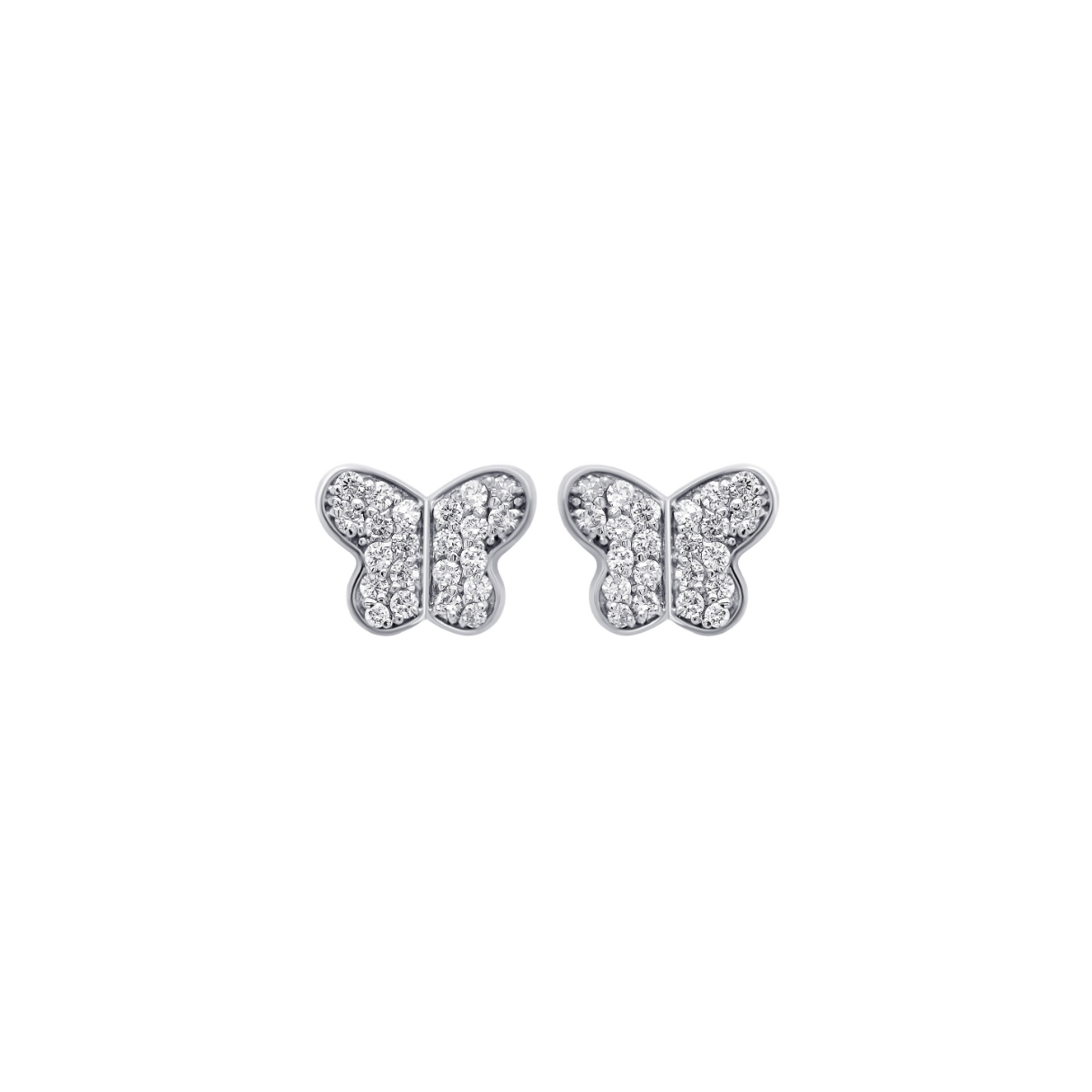 14K White Gold Butterfly Earring