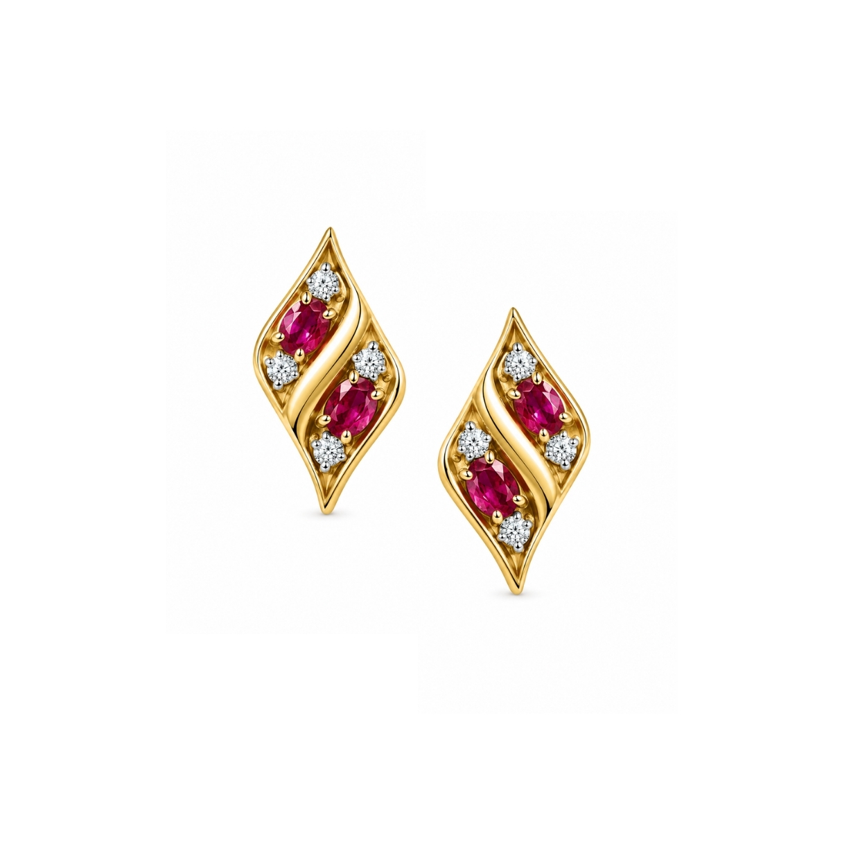 14K Ruby Earring