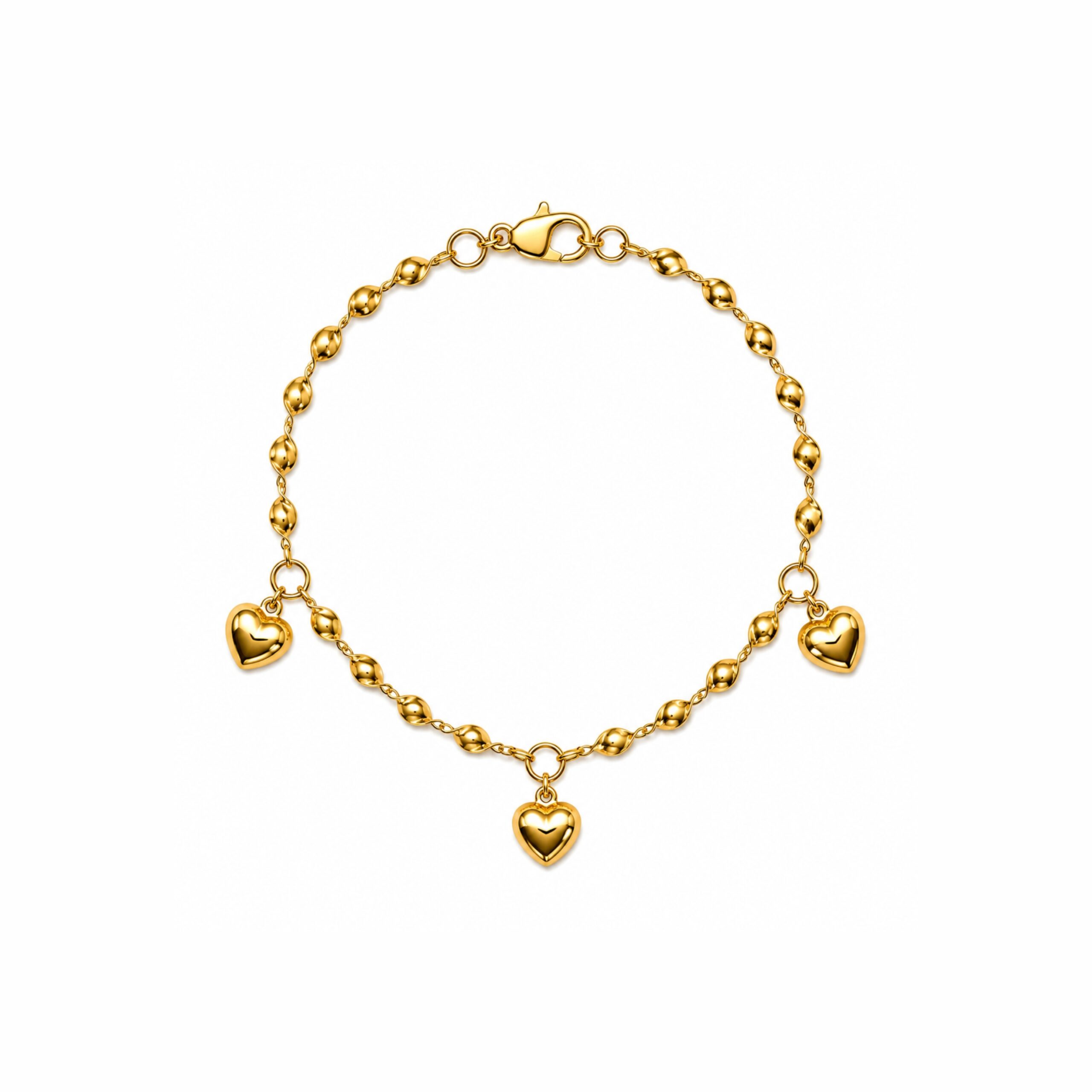 22K Heart charm Bracelet