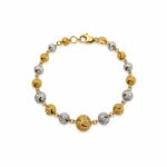 22K Rhodium Ball Bracelet